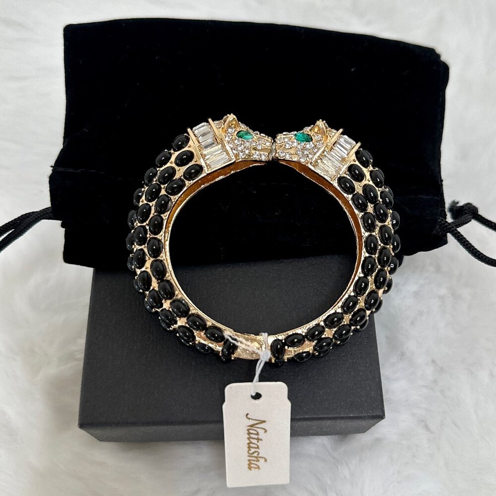 Natasha Couture Gold & Black Panther Bracelet - Picture 5 of 13